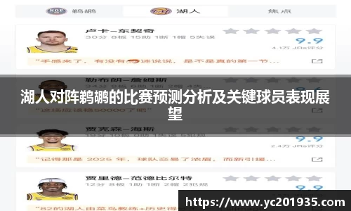 湖人对阵鹈鹕的比赛预测分析及关键球员表现展望